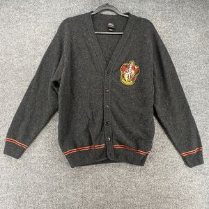 Harry Potter Universal Studios Cardigan Womens L LambsWool Gray Made in Scotland